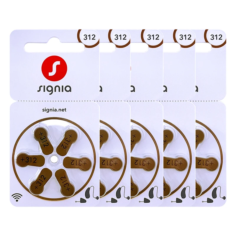 30x Siemens Signia Hearing Aid Batteries 312 s312 a312 PR41 Germany Zinc Air Battery 1.45V for Siemens Rexton ITC Hearing Aids