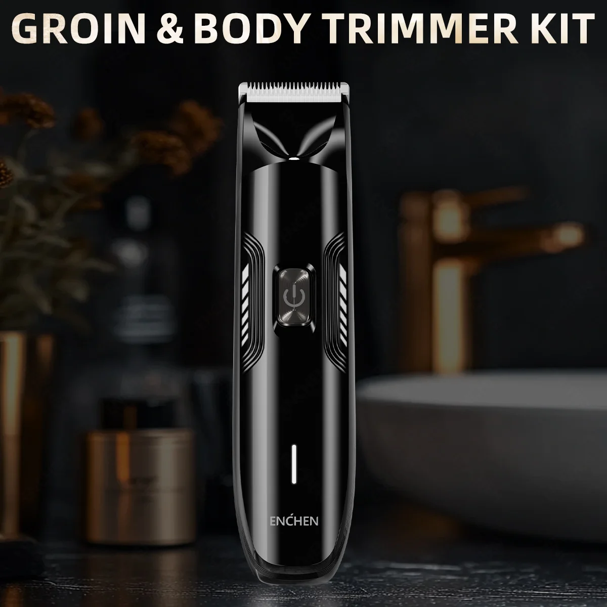 ENCHEN Hair Trimmers Professional Hair Clippers Low Noise Body Trimmer Beard Trimmer Ergonomic Electric Trimmer for Man Spark-3