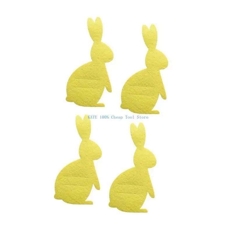 

G6KA 4pcs Easters Rabbit Cutlery Bags Cloth Utensils Pouches Rabbit Cutlery Bags For Easters Celebration Table Decors