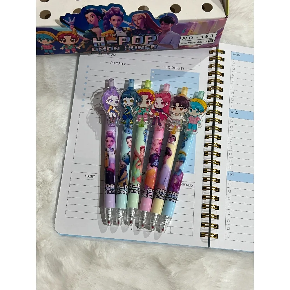 

New popular KPOP demon hunting girls group gel pen black 0.5mm acrylic stick pen student stationery Gifts