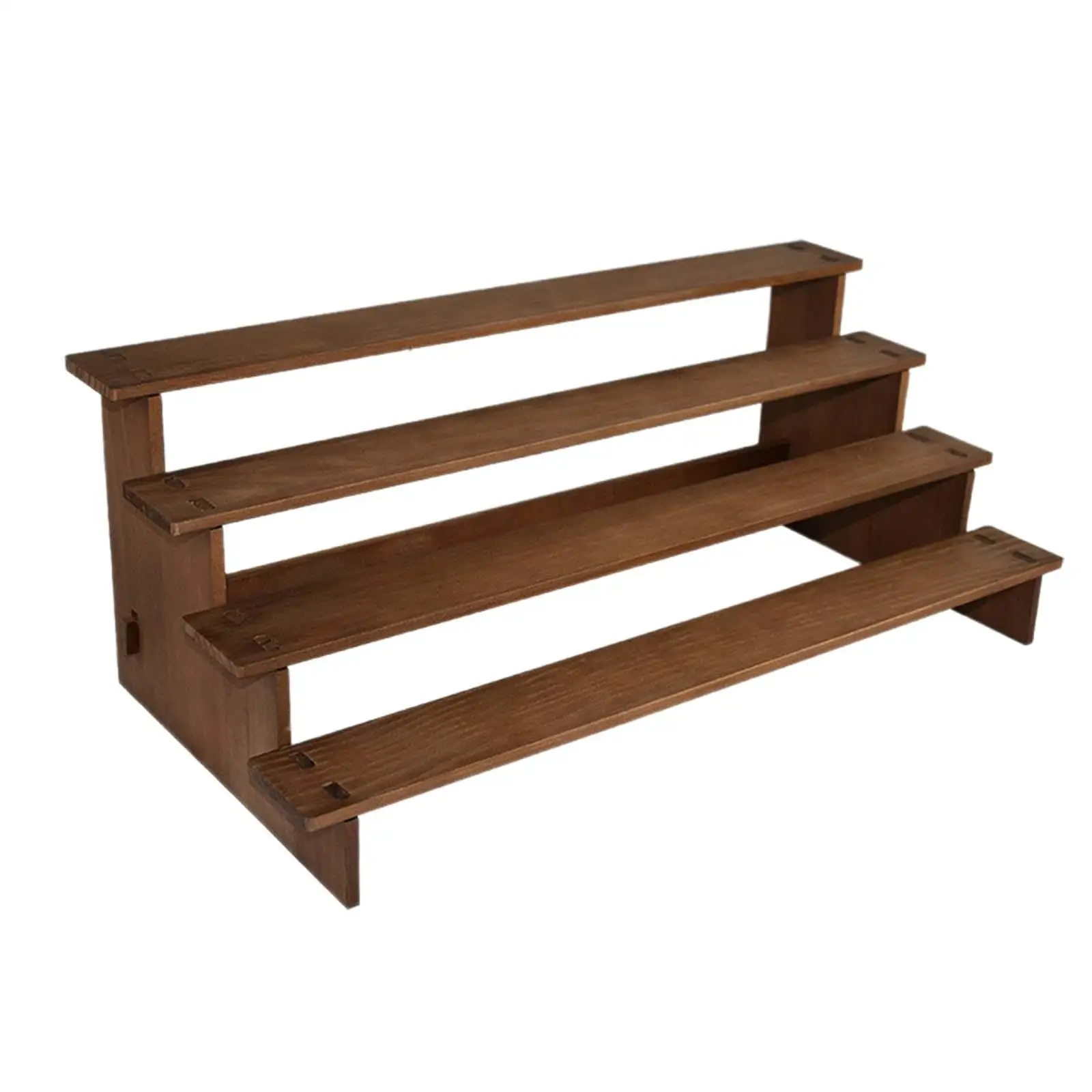 

Wooden Display Riser Shelf 4 Tiers Dessert Organizer for Figure Bottles Jars 30x24x19cm