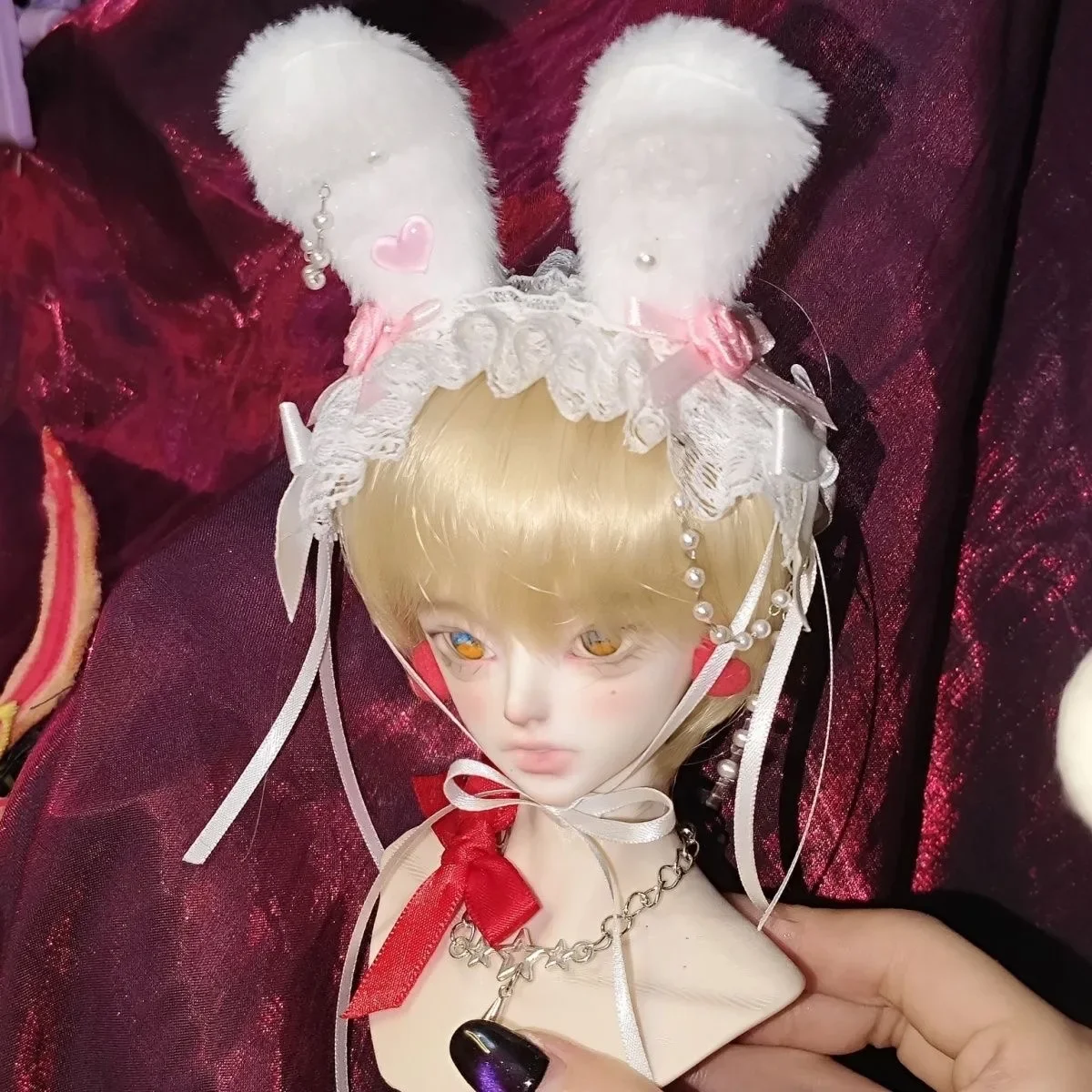 

Doll accessories 1/4 1/6 BJD headwear, hair band, bow accessories plush ears hair accessories