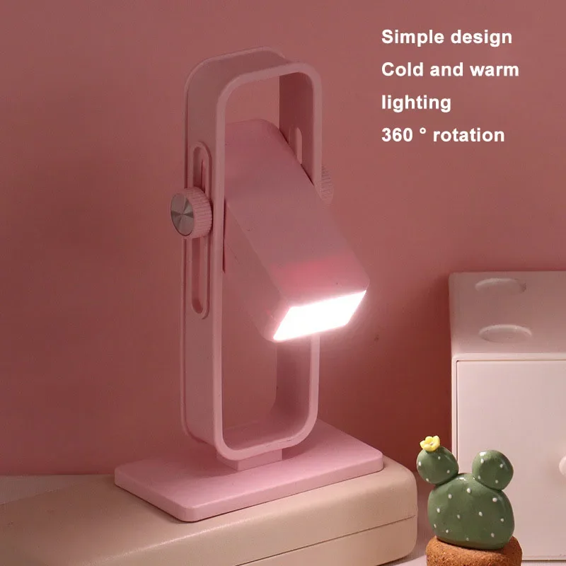 LED Night Light USB Rechargeable Warm Book Light Rota Reading Light Eye Protection Desk Light Bookmark Bedroom Read Lamp