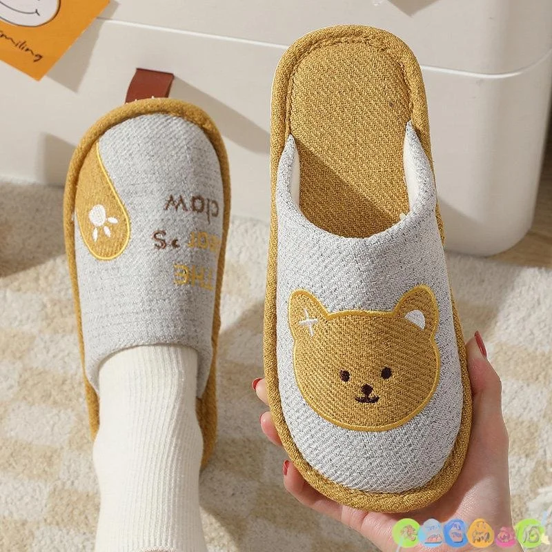

Cotton Linen Bottom Slippers Home Floor Absorbent Silent Soft Bottom Linen Men Women Spring Autumn Summer Couple Comfortable