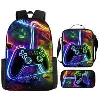 Controlador de juego con luz de neón, mochila periférica para niños de escuela primaria, mochila de gran capacidad, bolso de hombro, estuche para lápices