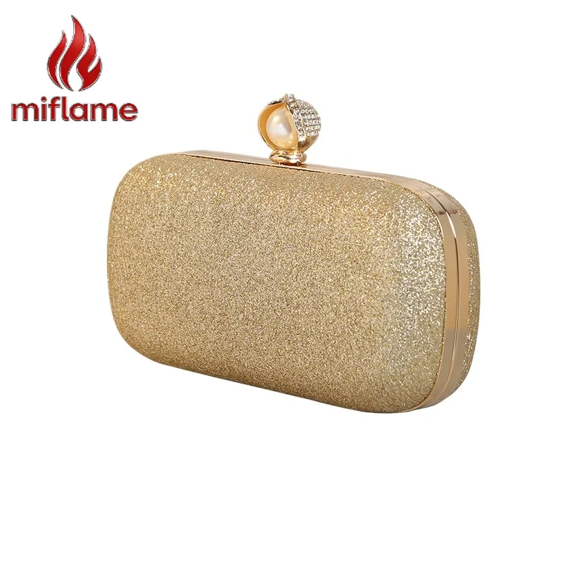 

Clutch Bag Shiny Pearl Crystal Box Shape Evening Purse Party Wedding Formal Elegant Glamorous Women's New