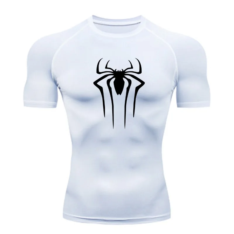 Nowa koszulka kompresyjna Mężczyźni Fitness Gym Super Hero Sport Running T-Shirt Rashgard Tops Tee Quick Dry Short Sleeve T-Shirt Dla Mężczyzn