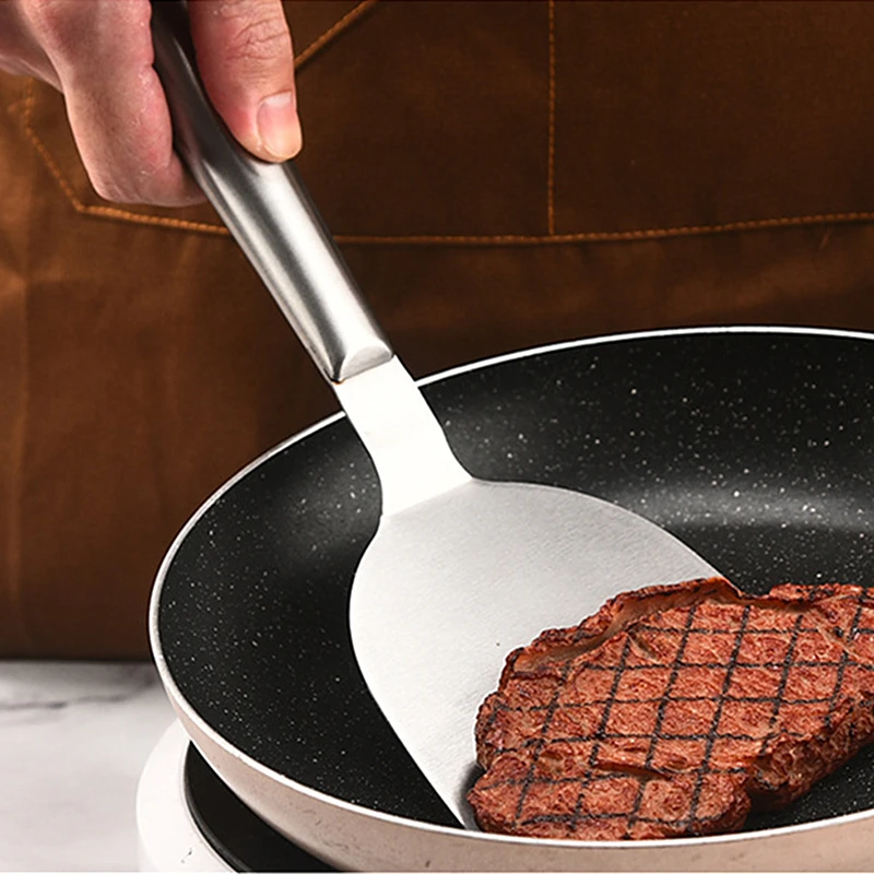 Stainless Steel Steak Fried Shovel Multifunctional Cooking Pizza Pancake Spatula Pastry BBQ Tools Kitchen Accessories