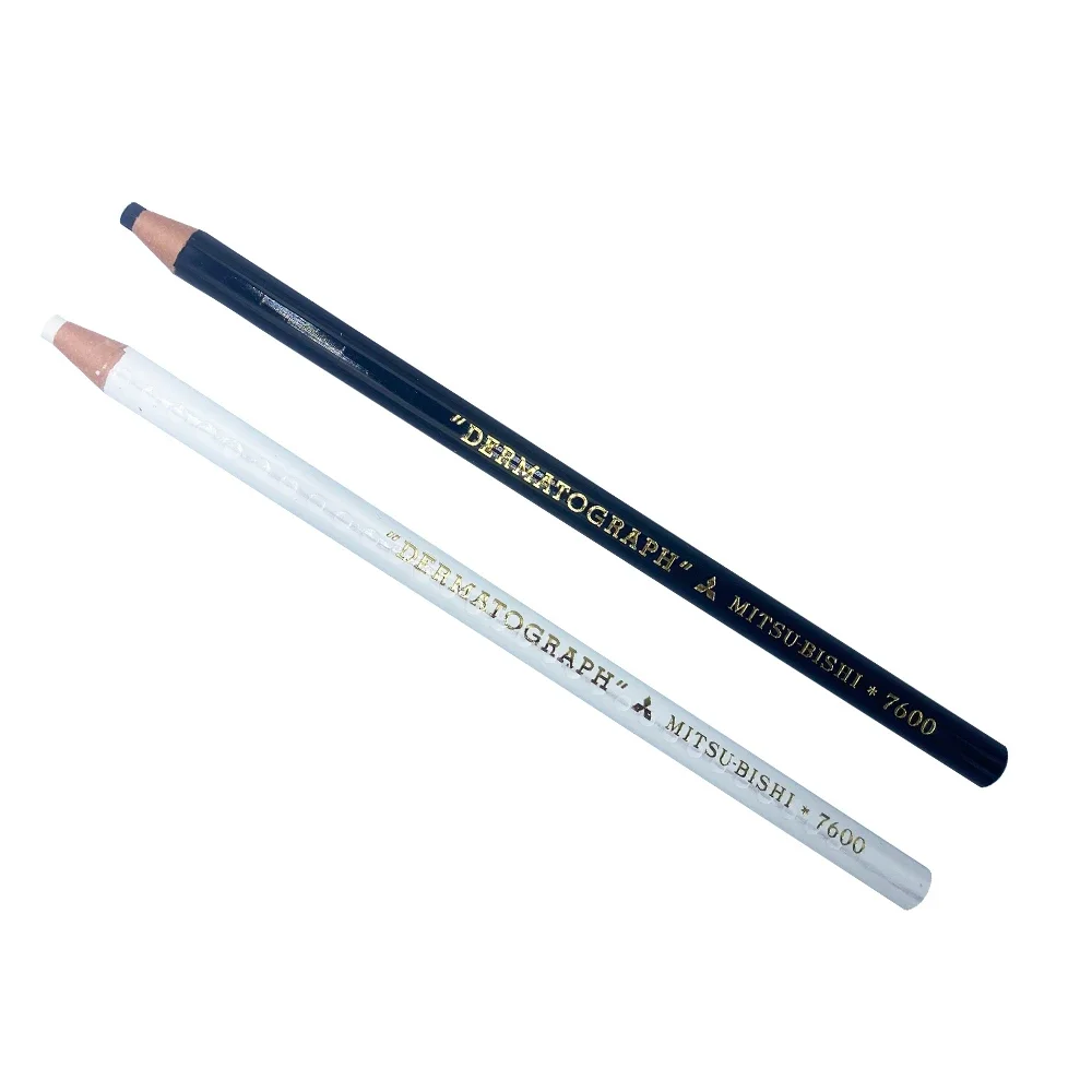 2pcs Black/White Marker Pencil Lapis Dermatografico Dermograph High Quality Eyebrow Permanent Makeup Microblading Tattoo Supplie