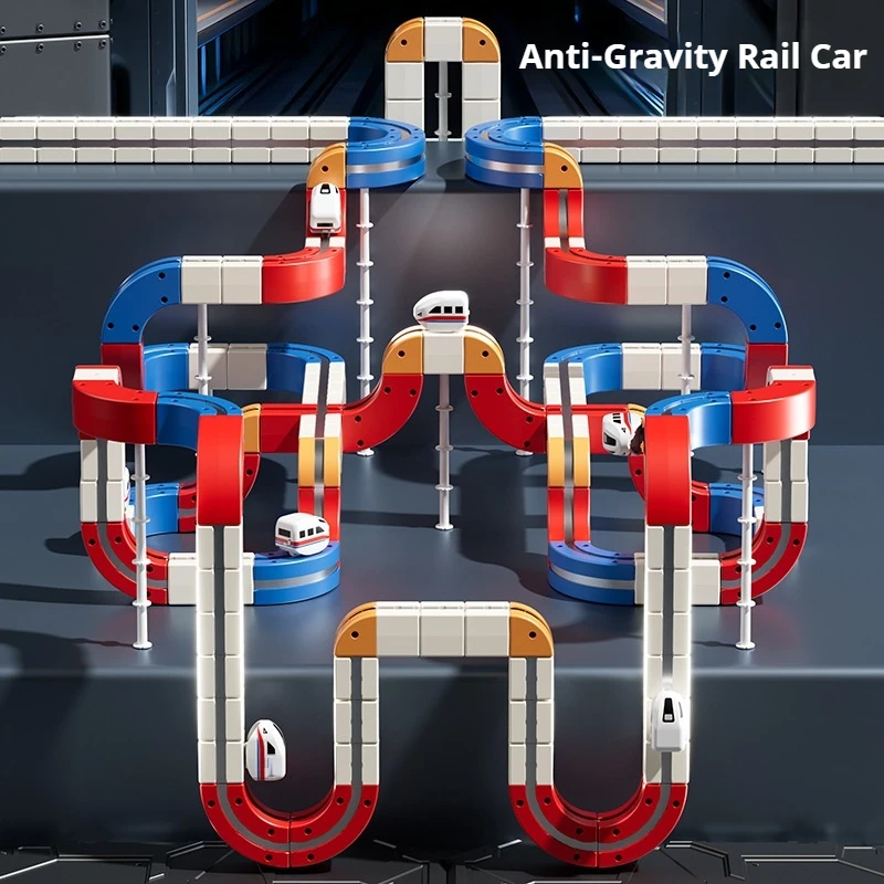 Tren eléctrico de alta velocidad, montaje magnético, juguete DIY, modelo educativo de pista de desviado por gravedad, juego de coche sin Radio controlado