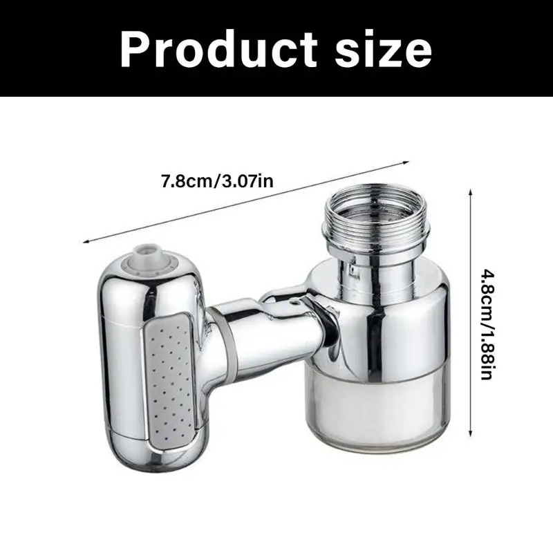 652F 4 In 1 Rotating Water Filter Tap Adapter Two Cartridges Water Saving Tap Aerator