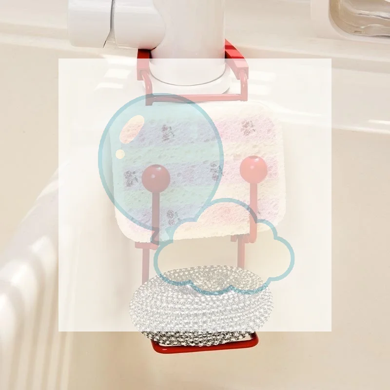 Kitchen Metal Sink Drying Holder Sink Rack Wall Sucker Sponge Storage Soap Stand Dish Cloth Shelf Organizer Holder Products