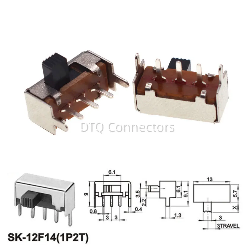 10PCS SS12D00 Slide Switch Slide Gear Fluctuation Band 2/3 File Single Double Horizontal Mini Horizontal Power Supply - Image 6