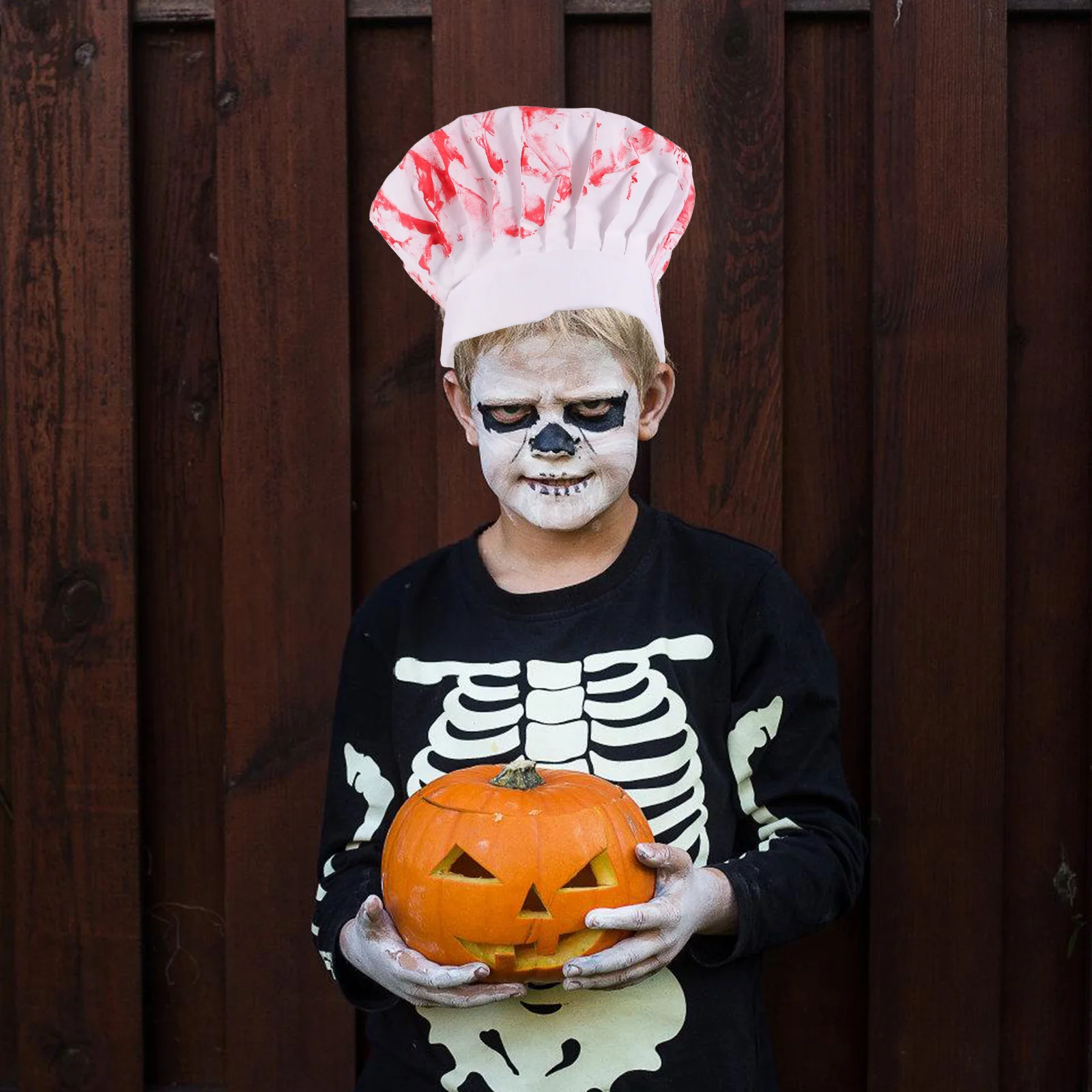 

1pcs Halloween Cooking Hat Bloody Horror Design Adjustable Polyester Kitchen Party Hat For Cosplay Festival Decoration