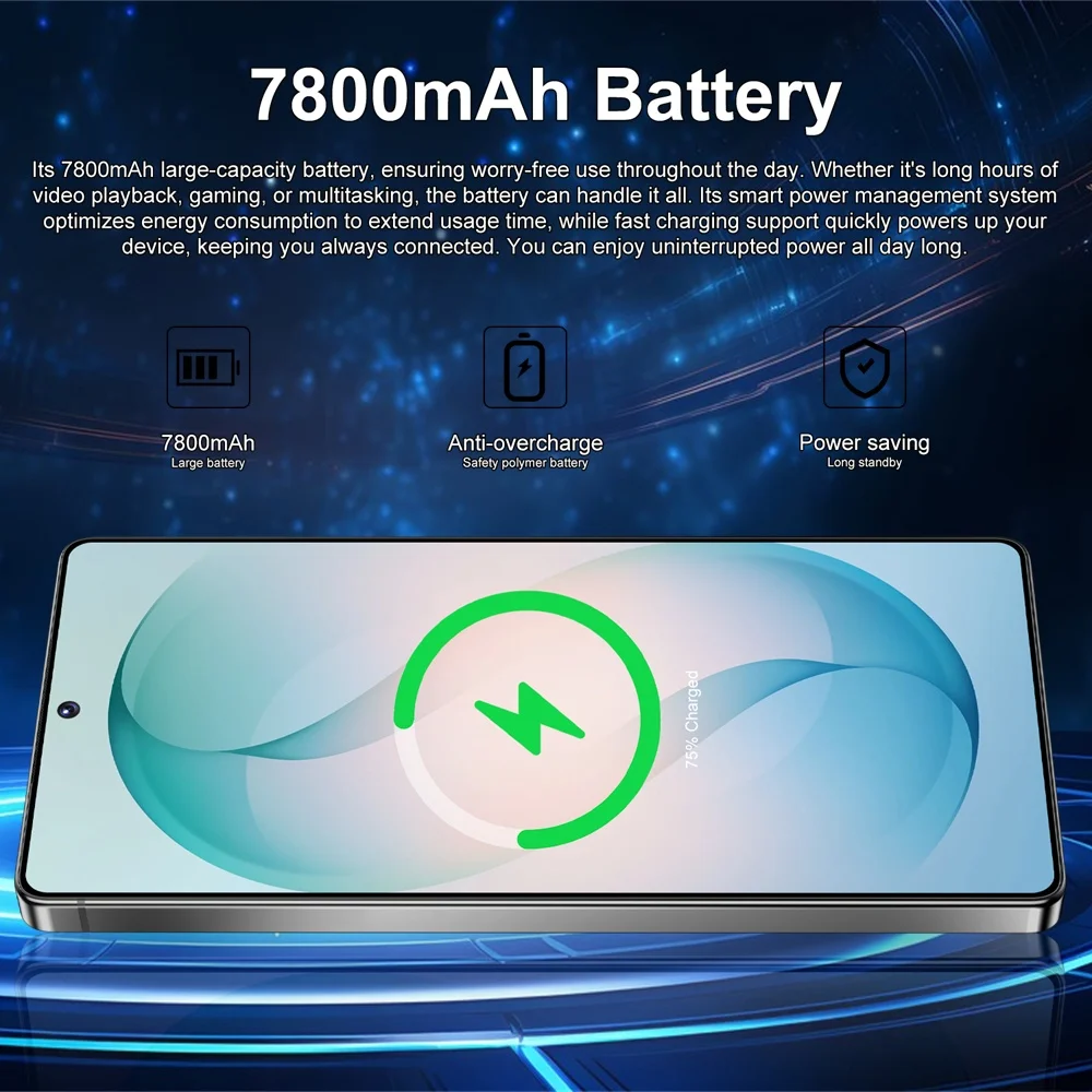 K-Touch Mobiltelefone C27 Ultra 7,3 Zoll Smartphone 5G Dual-SIM Android 15 Handy 16+48MP Kamera 22GB+2TB 7800mAh WLAN GPS Gesichtserkennung Entsperrt Globale Version Mobiltelefone – Detail 13