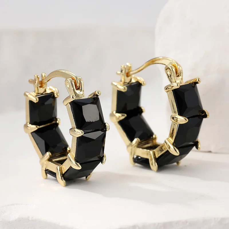 

Fashionable and classic black checkered earrings, ladies' elegant multifunctional jewelry, daily and holiday accessories