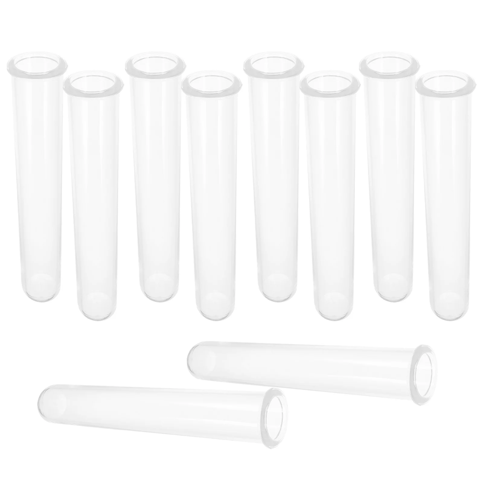 

10 pcs Clear Acrylic Test Tubes Precisely Sized For Laboratory Sample Distribution Liquid Storage Vial Hydroponic Plants