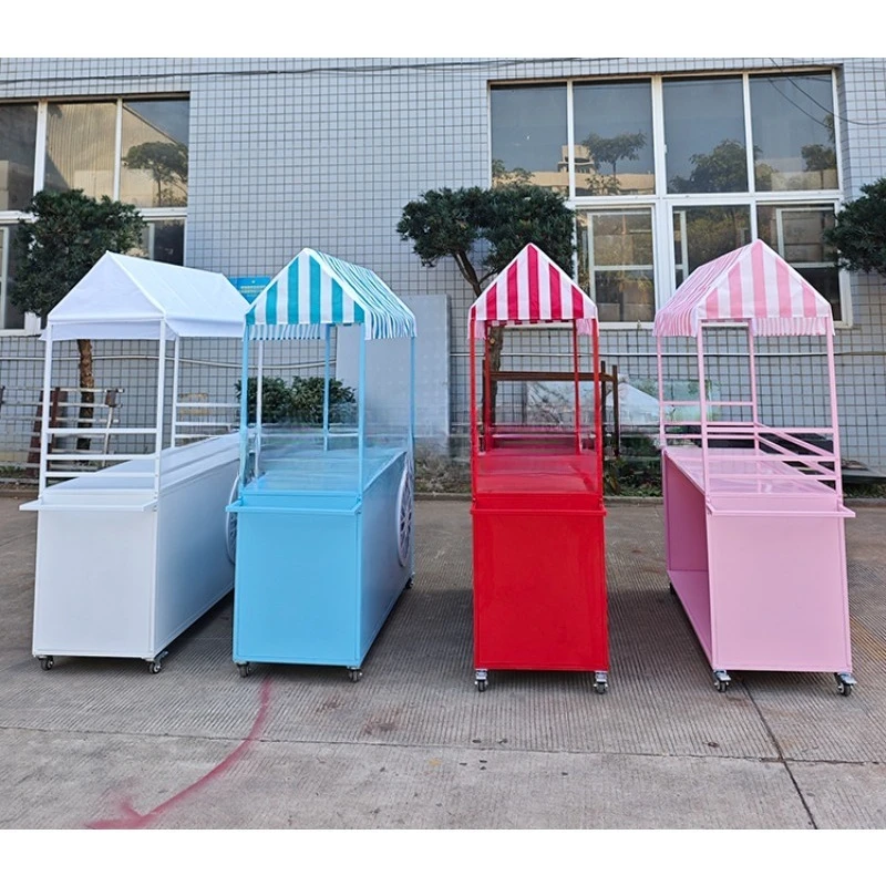 Wholesale Custom Metal Iron Sweet Red Candy Cart with Wheels for Wedding Party Events