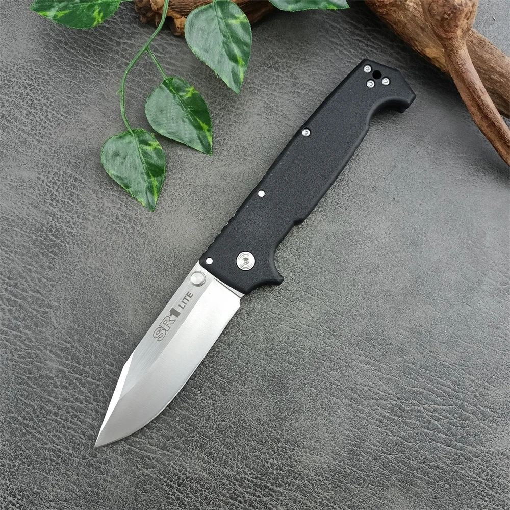 SR1 Pocket Folding Knife, 4.01-inch 8Cr14Mov High Quality Blade Black Nylon Fiber Handle, Outdoor Wilderness Survival EDC Tool