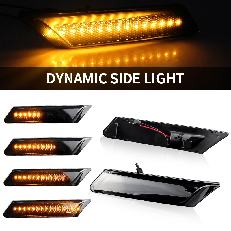 

2×for Porsche Boxster 987/Cayman 987C/911 Targa 4S 997/Carrera 4 GTS - LED Dynamic Side Marker Lamps Turn Signal Light Indicator