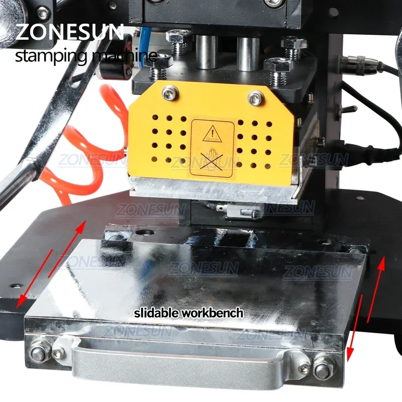 ZONESUN ZY-819K2 Pneumatico Automatico In Pelle LOGO Hot Foil Stamping Piega Goffratura Macchina Pressa di Calore Punzonatrice Pressa