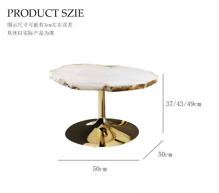 

Italian light luxury, snowflake stone edge table, modern sofa living room, marble combination coffee table
