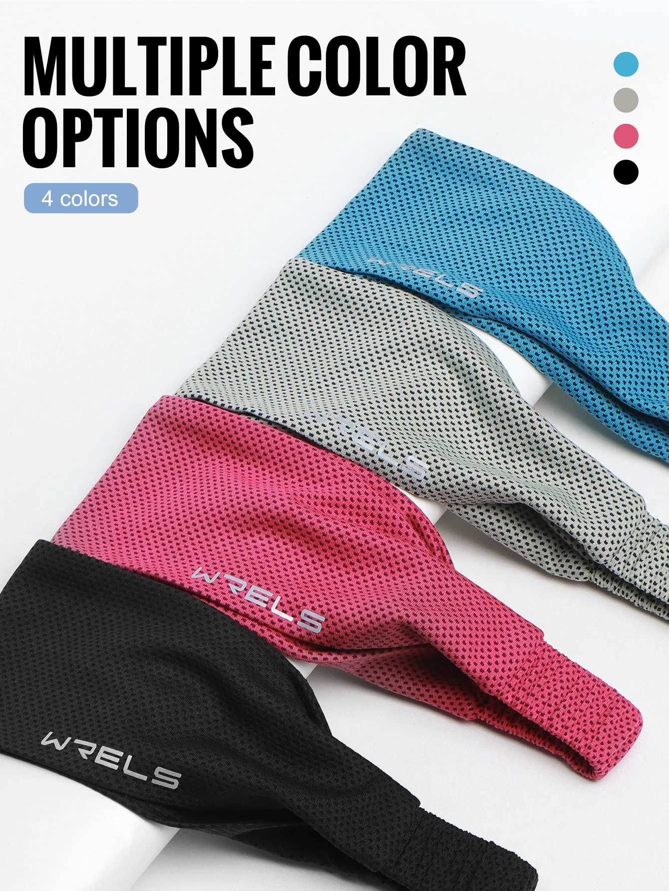 WRELS Sport-Stirnband, Schweißband, dehnbar, elastisch, für Fitness, Laufen, Yoga, Kopfbedeckung, schweißabsorbierend, atmungsaktiv, Jog-Stirnband – Detail 5