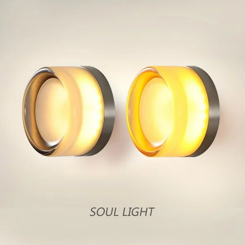 

Modern LED Wall Lamp Nordic Smoke Grey Amber Indoor Appliance Decoration Fixture Wall Lights Study Bedroom Bedside Living Room