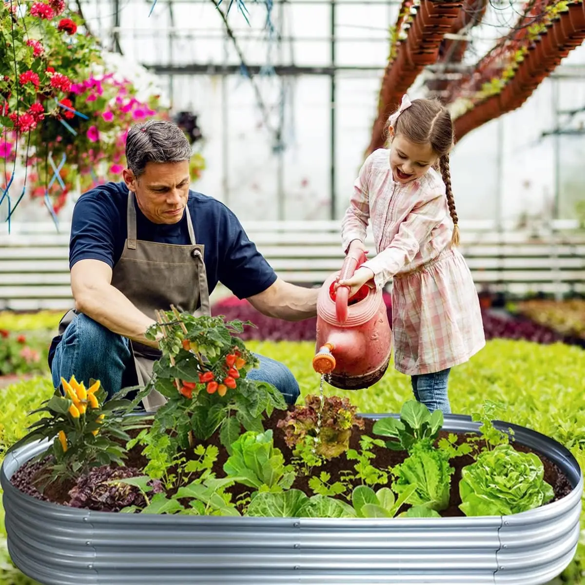 

Galvanized Raised Garden Bed, Raised Garden Boxes, 2 Pcs 6×3×1ft Outdoor Galvanized Planter Box, Garden Stock Tank Outdoor