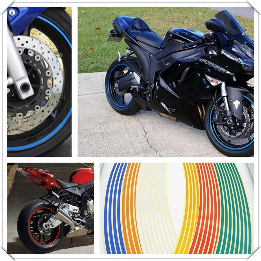 

Strips Motorcycle Wheel Sticker Reflective Decals Rim Tape Bike Car Styling For Moto GT8V STELVIO KTM 150SX XC 200XC-W