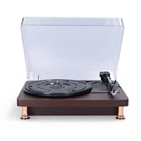 Reproductor de discos de vinilo Retro con cubierta a prueba de polvo, tocadiscos de estilo nostálgico clásico, tocadiscos con enchufe UE/EE. UU.