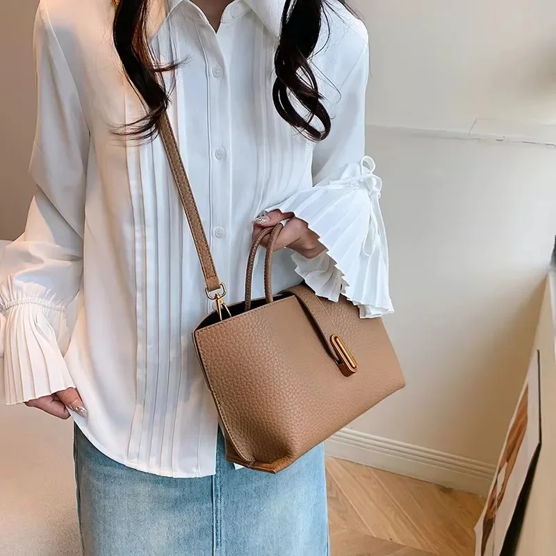 2026 New High Quality Solid Color PU Women\'s Shoulder Bag Hot Selling Large Capacity Casual Commuting Crossbody Bagсумка женская