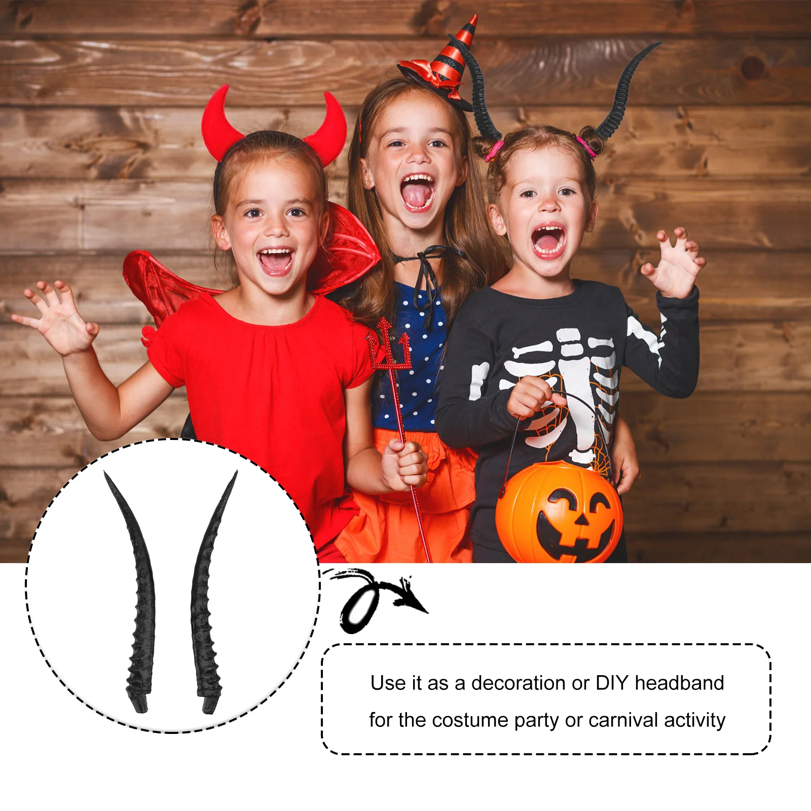 

1 Pair Simulated Evil Headdress Diy Hair Hoop Costume Party Carnival Headdress Decor Horn Diy Creative Horn Hairbands Festival