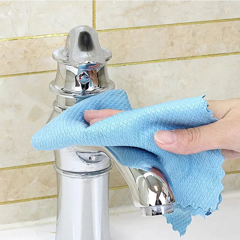 5pcs Cleaning Rag Dish Washing Glass Cleaning Cloth Microfiber Reusable Multi-purpose Wiping Absorbent Rag Kitchen Supplies