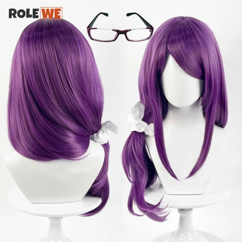 Kamishiro Rize Kamishiro Cosplay Wigs Long Wavy Purple Heat Resistant Synthetic Hair Wig + Wig Cap