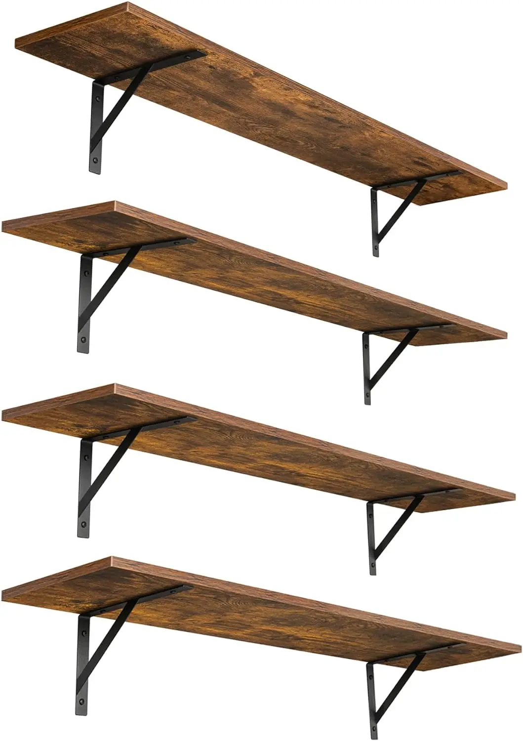 

DINZI LVJ Long Wall Shelves, Set of 4, 47.3Inch Wall Mounted Shelves, Extra Large Wall Storage Ledges with Sturdy Metal Brackets