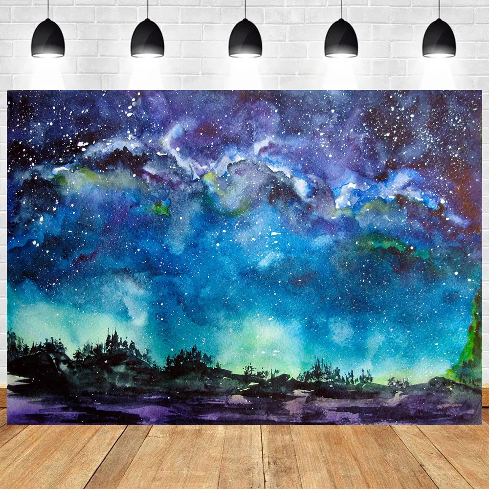 Starry Sky Universe Theme Birthday Party Wedding Baby Shower Photography Vinyl Background Children Room Decor Supplies