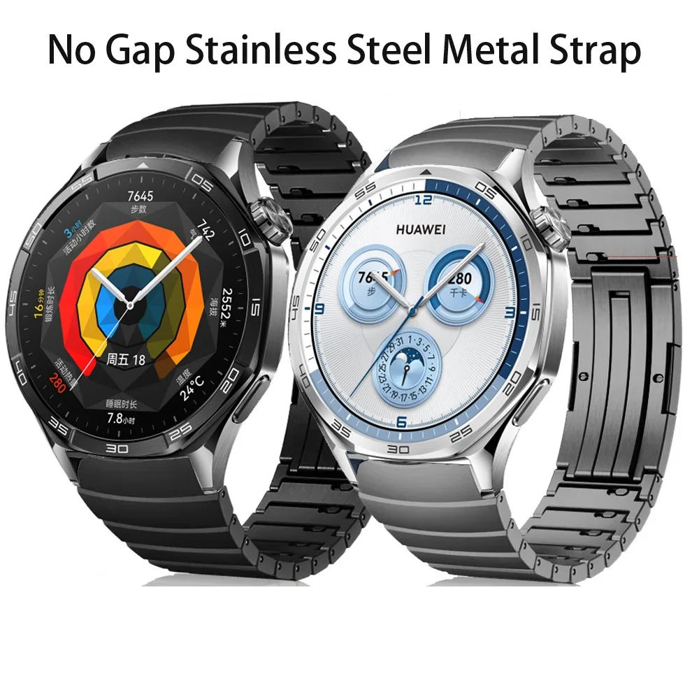 

Металлический ремешок из нержавеющей стали без зазоров для Huawei Watch GT4 46 мм, дышащий удобный съемный ремешок для браслета Huawei GT5 46 мм