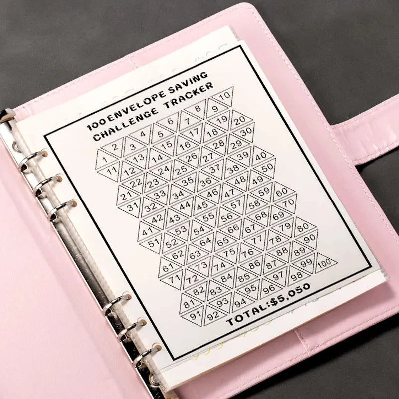 Sobres de desafío para ahorro de dinero, Binde de presupuesto para planificador de presupuesto y ahorro de dinero, forma fácil y divertida de ahorrar $100, 5.050
