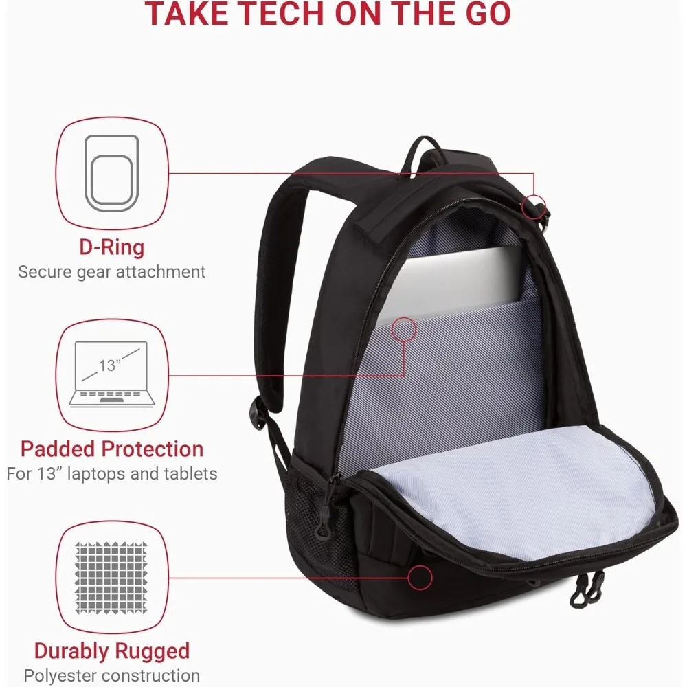 1186 حقيبة ظهر بنجي، أسود، 17 بوصة