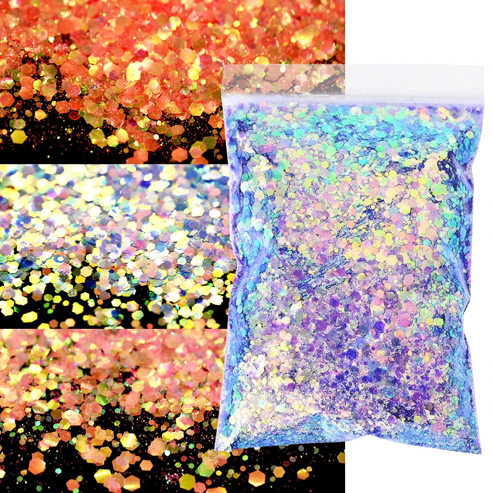 50 جرام/الحقيبة المجسم مختلط مسدس مكتنزة مسمار بريق الترتر الليزر سبانجلز ثلاثية الأبعاد رقائق شرائح هلام البولندية مانيكير الديكور #3