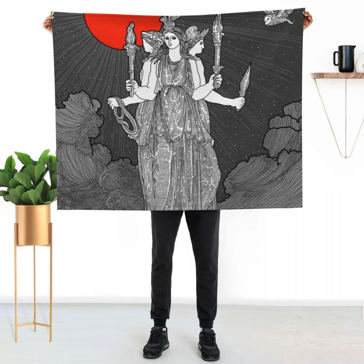 

HECATE GODESS Throw Blanket Lightweight Warm Blanket for Travel Camping