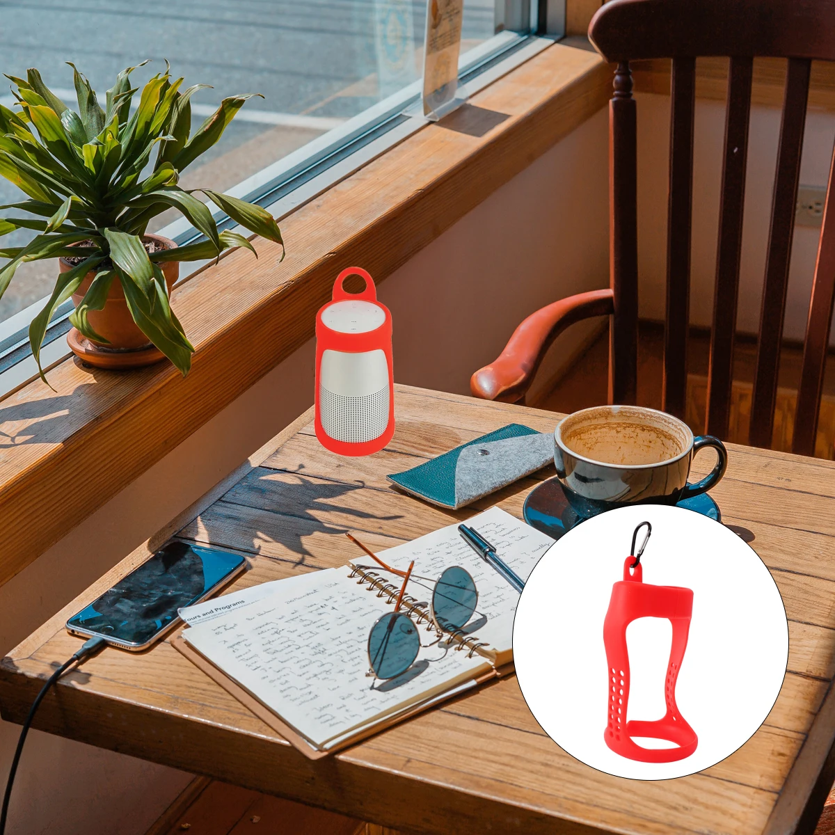 

Carry Speaker Case Premium Silicone Cover Universal Red Protective Sleeve Travel