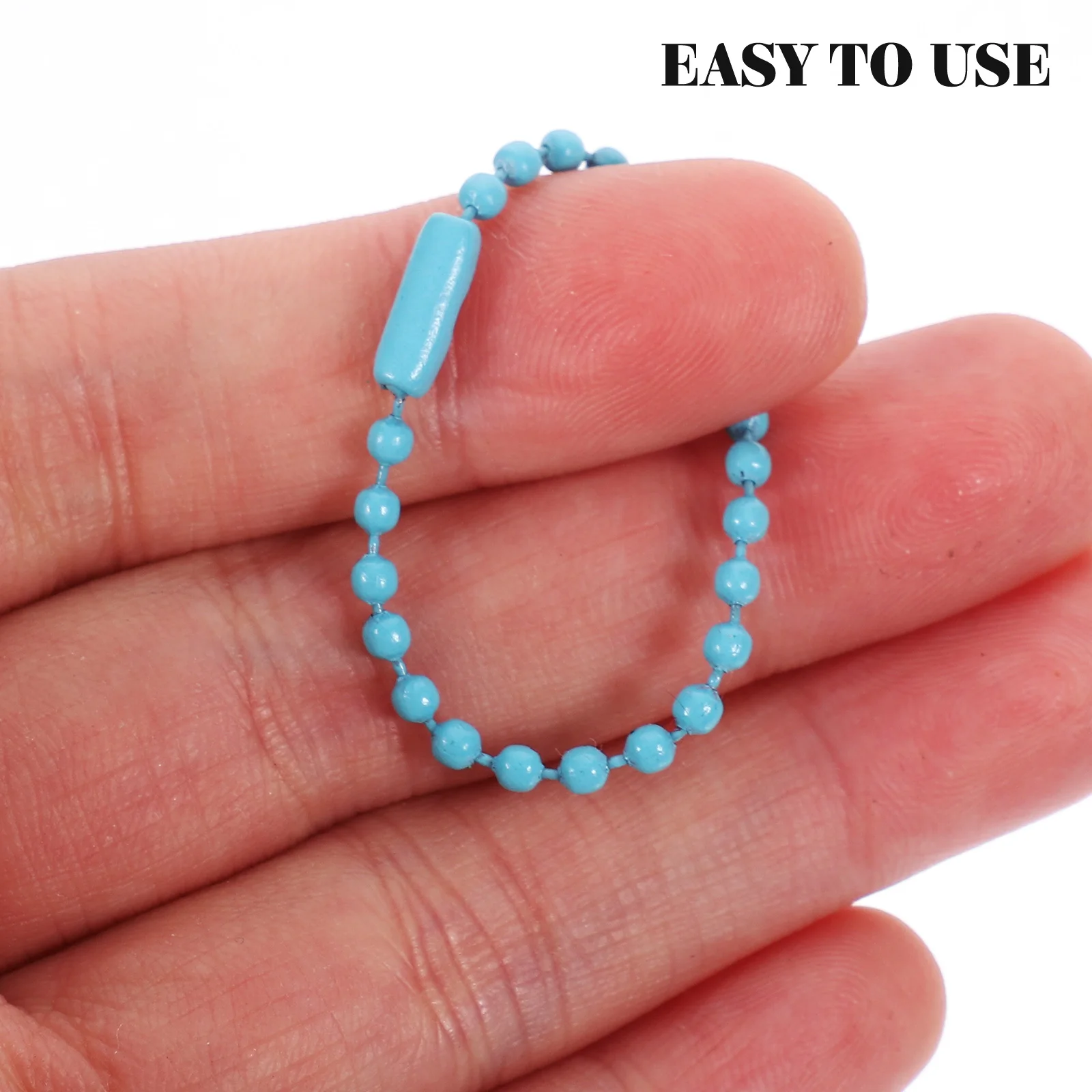 

200pcs Ball Bead Metal Keychain Chains Ball Roller Chains For Dog Tags Pendant Xmas Tree Charms Chain Small