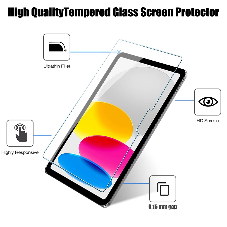 Tempered Glass Screen Protector For iPad 11th 10th 9th 7th 8th 6th 5th Generation Air 11 13 5 4 Pro 11 13 9.7 10.5 12.9 Mini 7 6