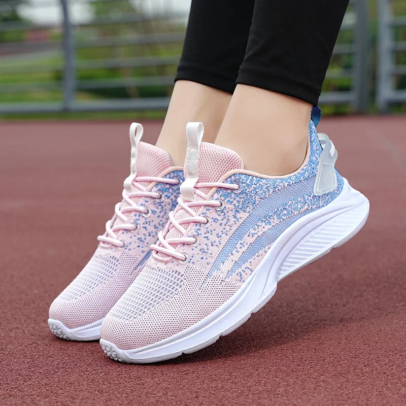 Flying Weave Breathable Autumn Running Shoes Women Sports Fashion Comfortable Casual Sneakers Ladies Soft Non-Slip Jogging Shoes