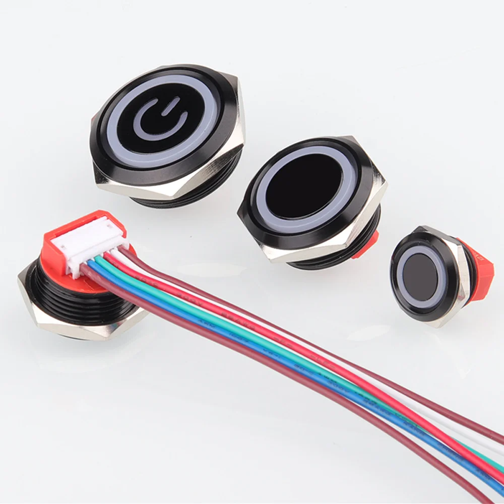1/3/5 unidades de interruptores de botón LED de 16/19 mm, mini interruptores de botón metálicos impermeables de carrera corta, botón táctil momentáneo para elevador