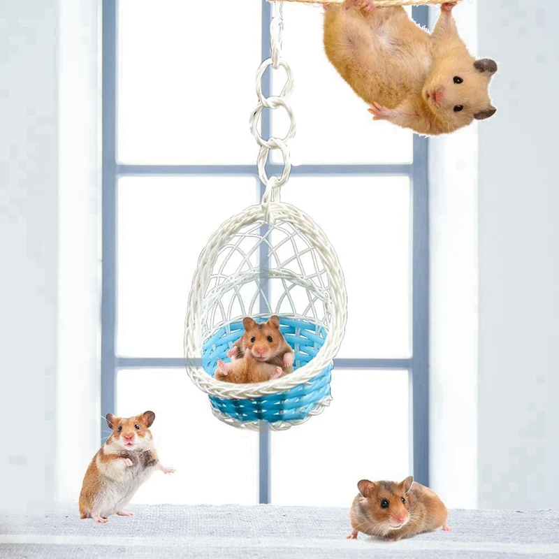 Woven Hamster Nest Bed Large Bird Swing Toy Basket Durable Hammock For Parrot Cockatiel Parakeet African Grey Cockatoo Bird Nest