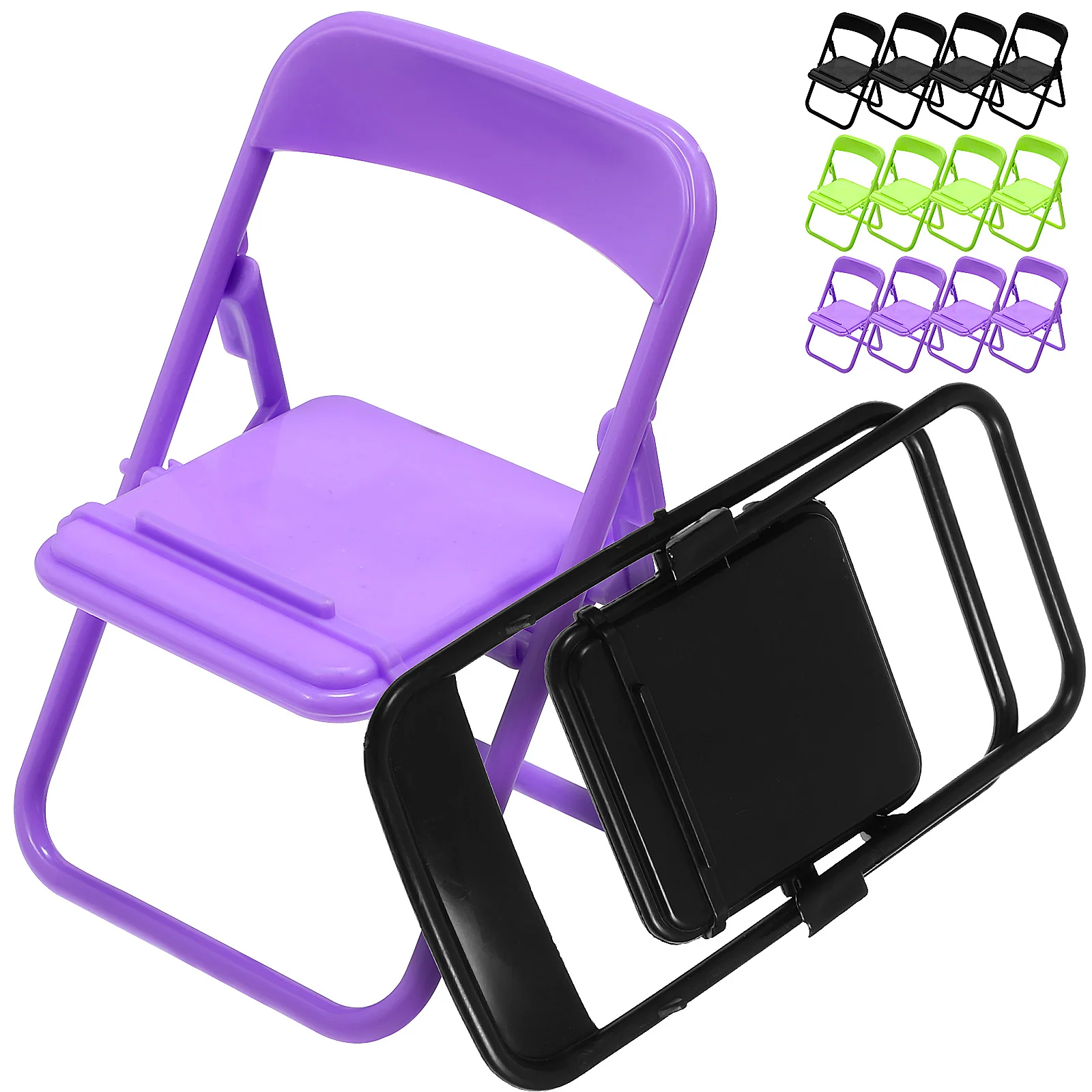 24 Pcs Phone Holders Mini Chair Shape Phone Stands Foldable Chair Phone Holder Mini Chair Shape Cell Phone Stand