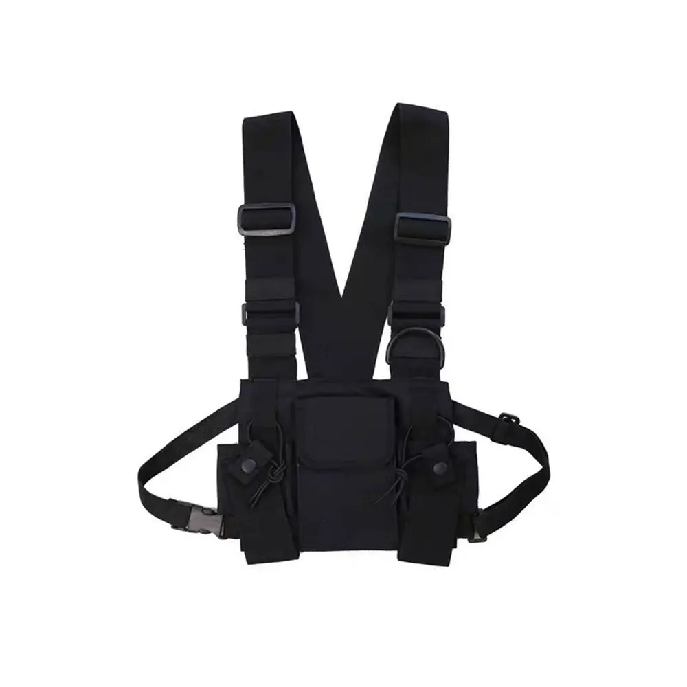 

Two Way Radio Chest Front Pack Pouch Walkie Talkie Case with Front Pouches for Motorola Kenwood Retevis Baofeng